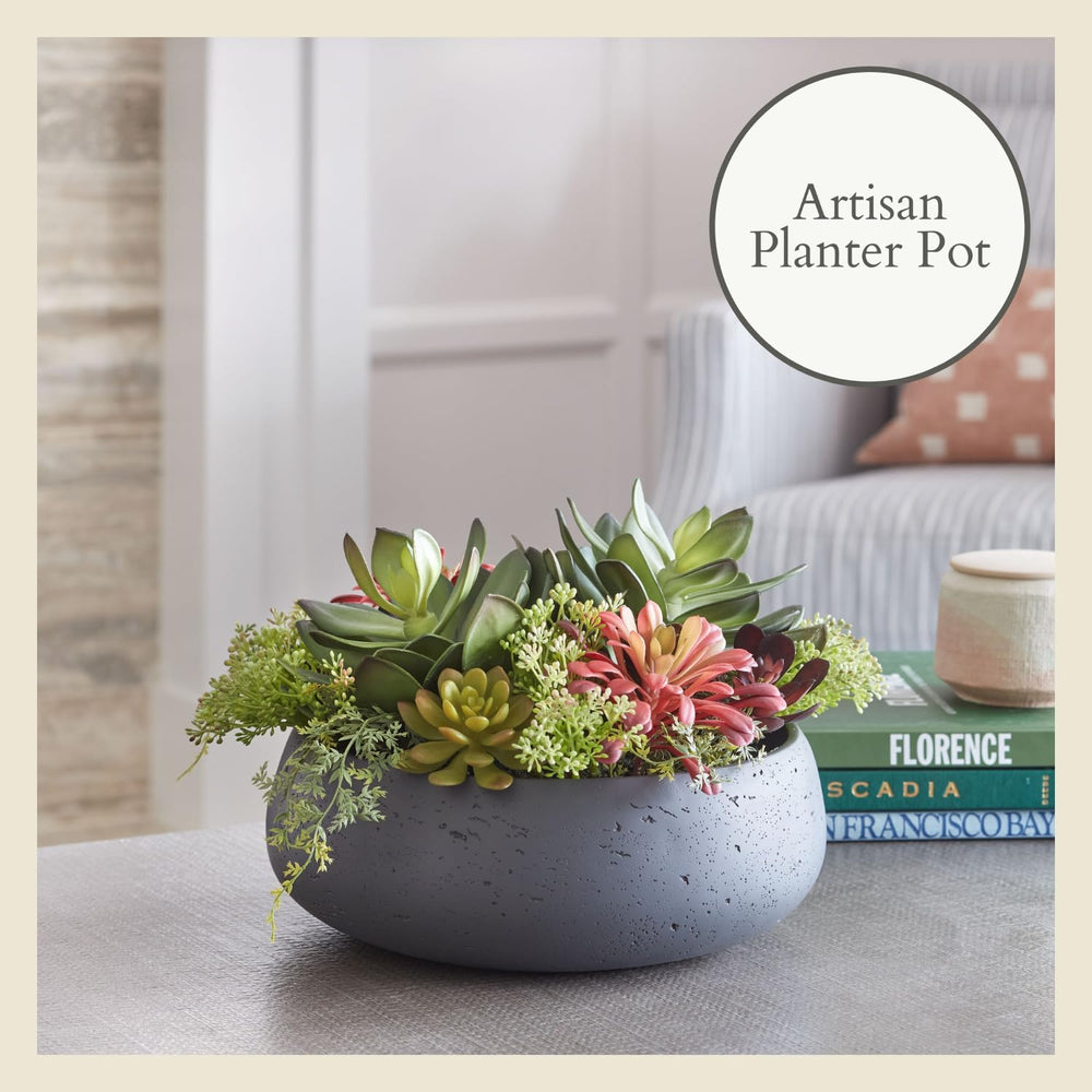 CG Hunter Faux Succulent Arrangement, Premium Artificial Indoor Plant Enhance...