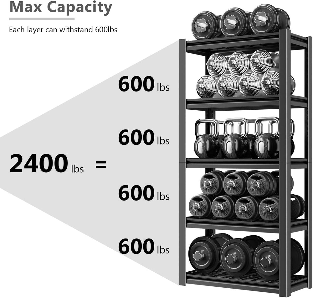 Heavy Duty Storage Shelving Unit (72" H x 35" W x 16" D) | Adj...