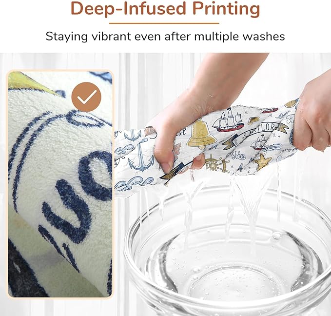 OPPODREAM Nautical Soft Area Rugs 5x7, Washable White Rug