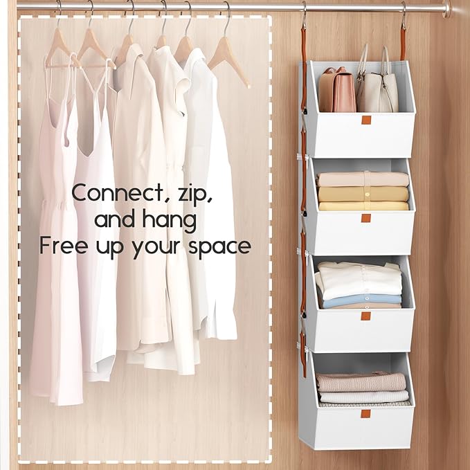 Homsorout Hanging Closet Organizer 4 Tier