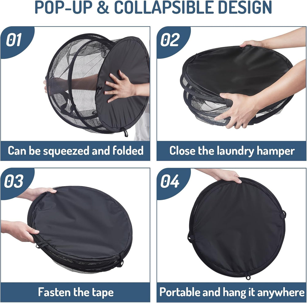 Seiritex Mesh Popup Laundry Hamper 115L Foldable Laundry Basket Extra Large C...