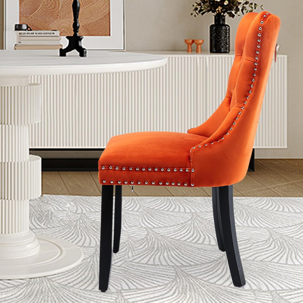 Velvet Upholstered Dining Chairs Set of 8, Modern Style Kitchen Side Chairs w...