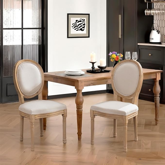 French Country Dining Chairs Set of 6,Farmhouse Upholstered Dining Room Chair...