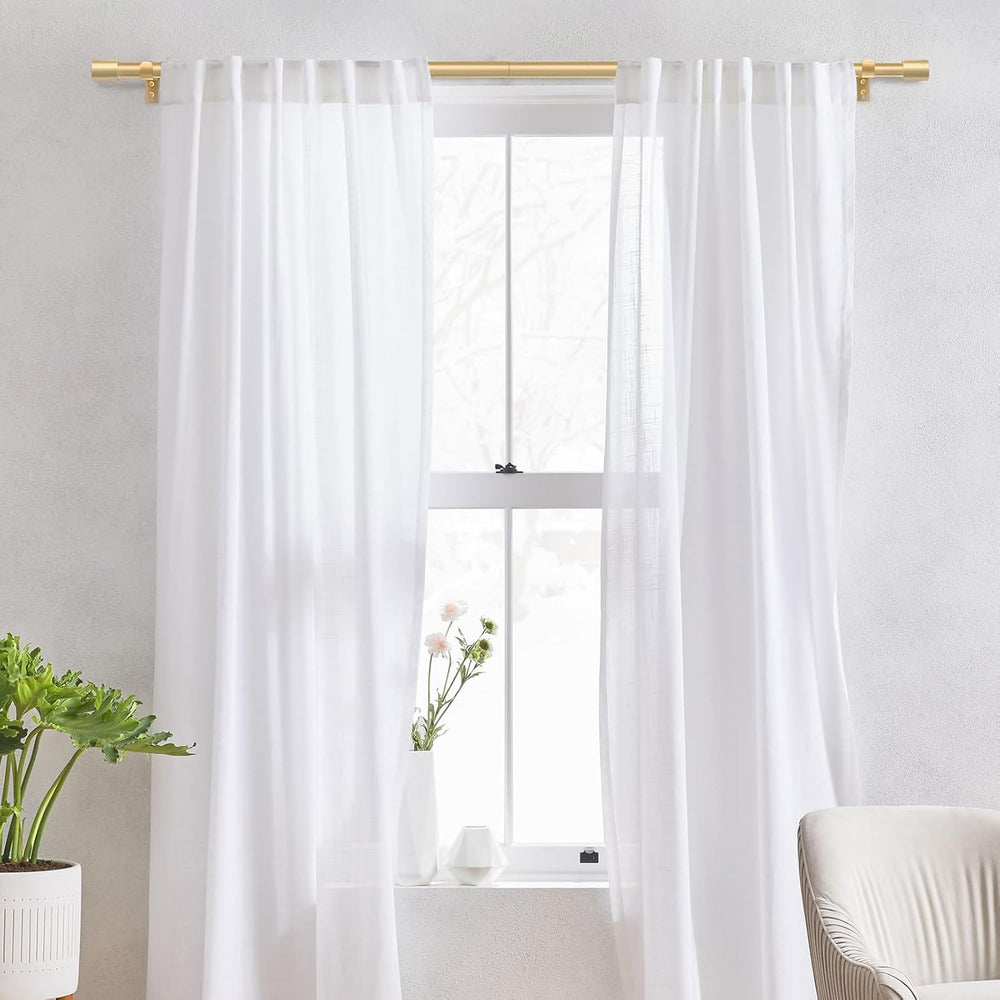 IFELS 2 Pack Heavy Duty Curtain Rods for Windows 28 to 48 Inch, 1 Inch Gold C...
