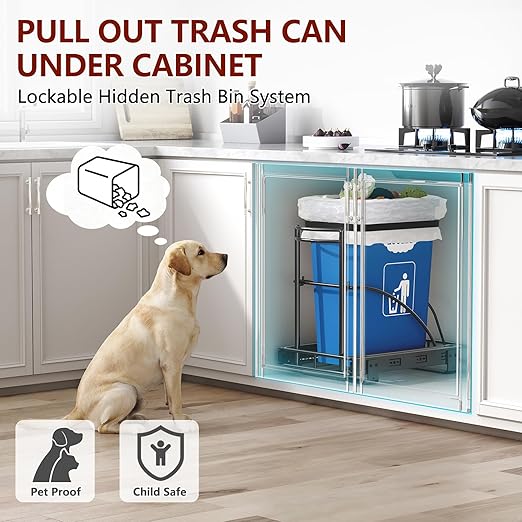 ANASTA Under Sink Trash Can Pull Out Trash Hidden
