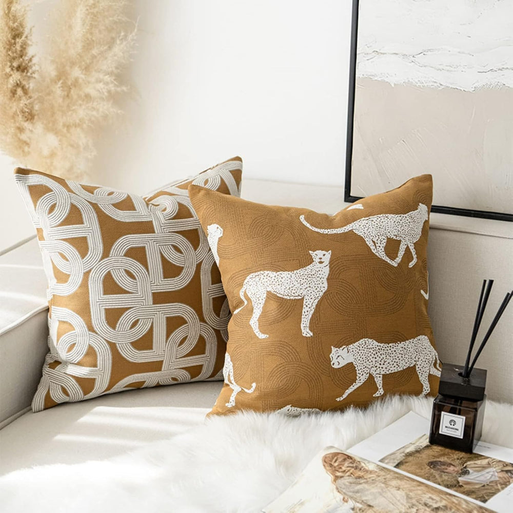 Croker Horse 22x22'' Inches Throw Pillow Cushion Cover - Orange Pig N...