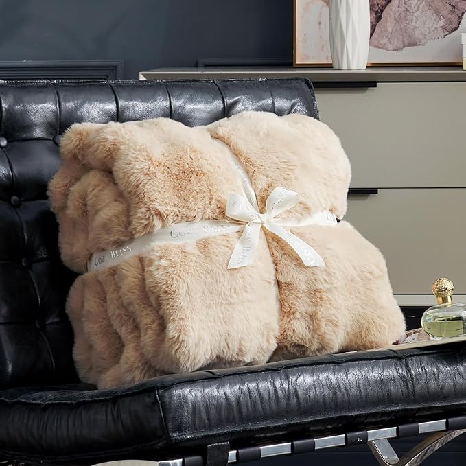Cozy Bliss Faux Fur Throw Blanket