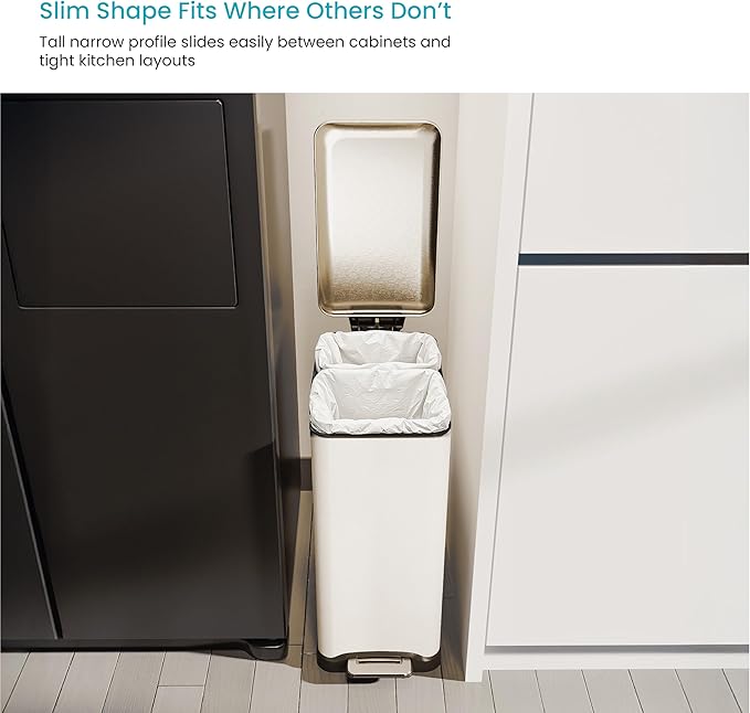 Home Zone Living 13 Gallon Slim Kitchen Trash Can