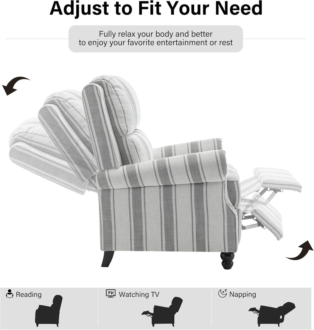Recliner Chair, Modern Pushback Armchair with Adjustable Backrest & Footr...