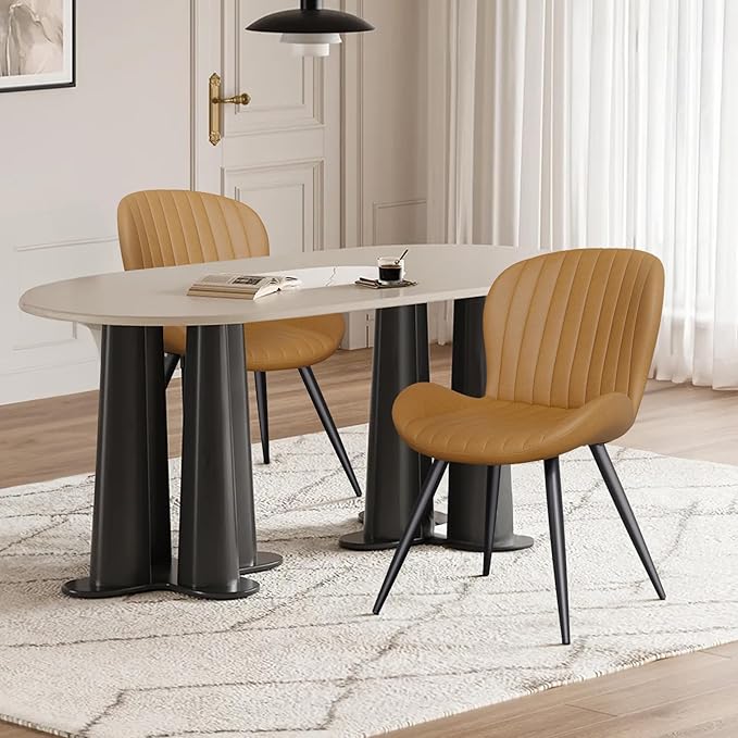 Dining Chairs Set of 2 Modern Fabric Dining Room Chairs Upholstered Dining Ch...