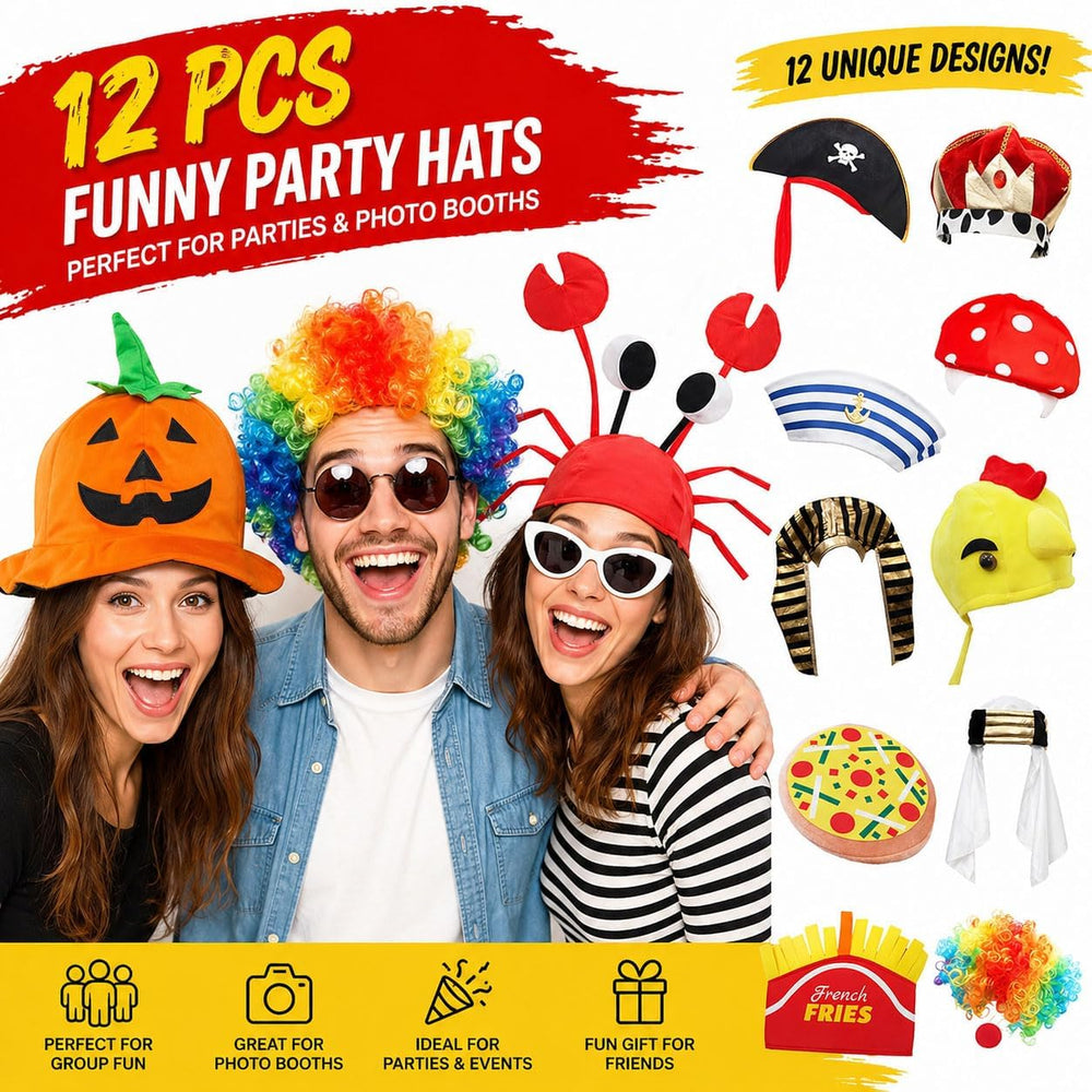 Funny Party Hats Bulk,Costume Crazy Hats for Adults, Photo Booth Props, Birth...