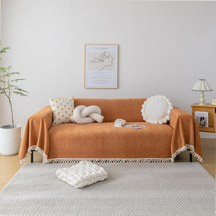 HANDONTIME Dark Orange Sofa Covers Couch Cover
