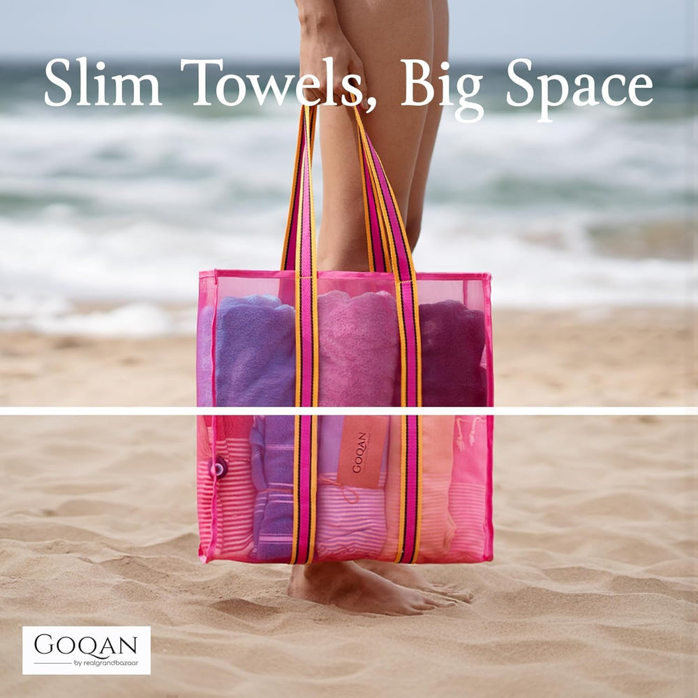 Goqan Turkish Beach Towels Oversized 6 Pack 39x71, Large Beach Blankets, 100%...