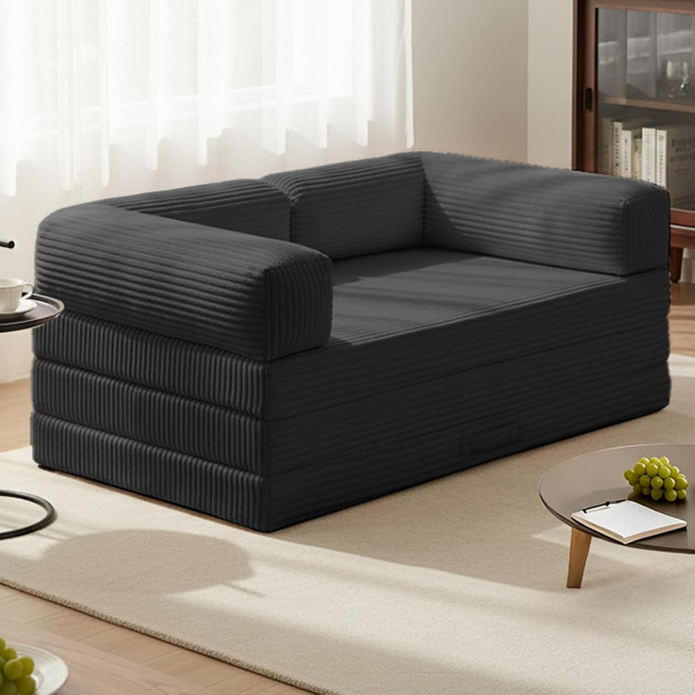Tri-Fold Foldable Mattress, Convertible Folding Sofa Bed with Removable Arms ...