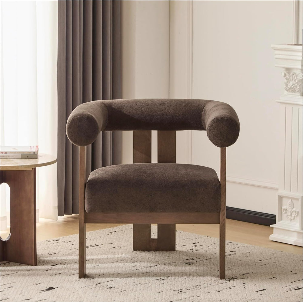 Christopher Knight Home Rones Modern Velvet Upholstered Accent Chair, Wooden ...