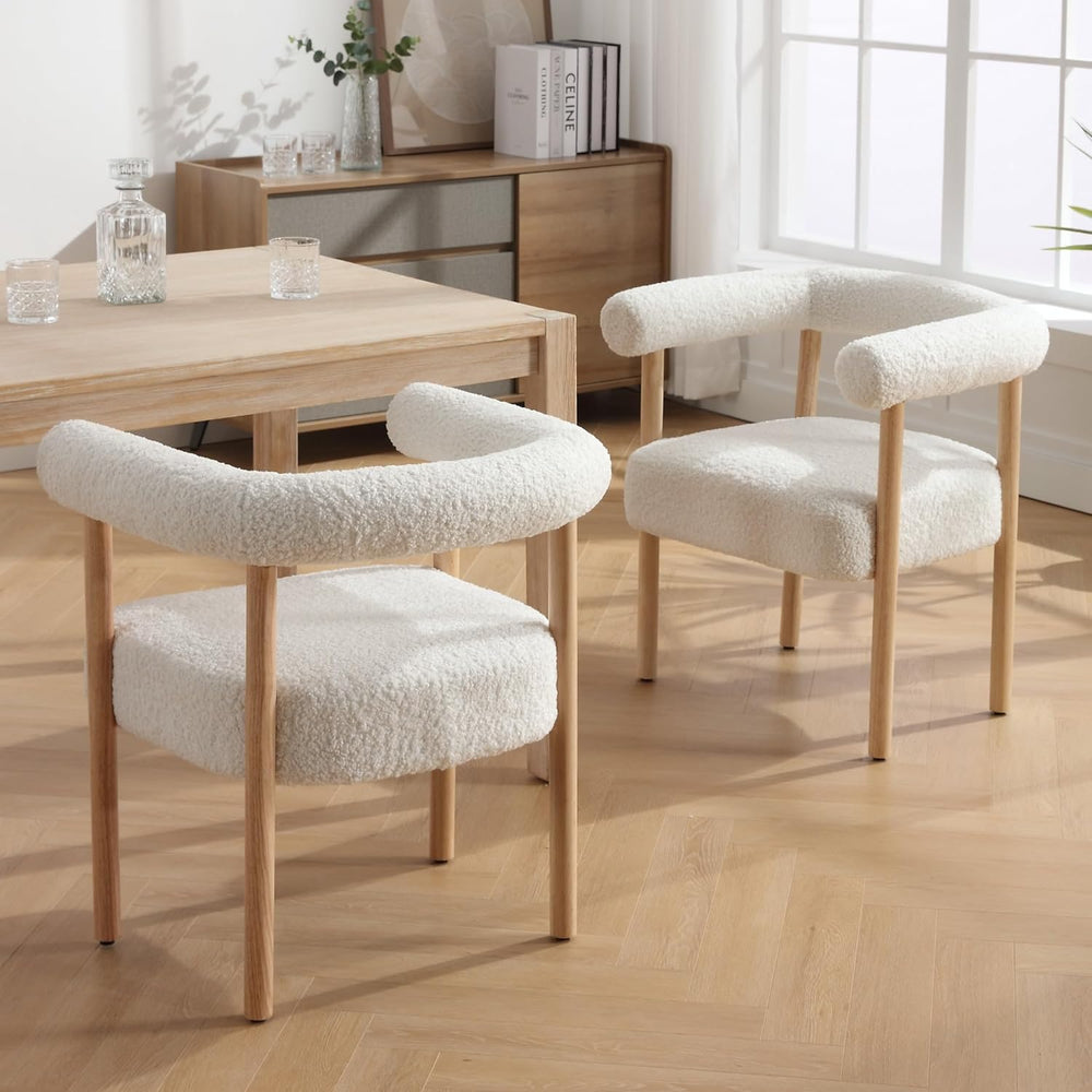 BESTANO Mid-Century Modern Dining Chairs Set of 2 Armrest Barrel Dining Chair...