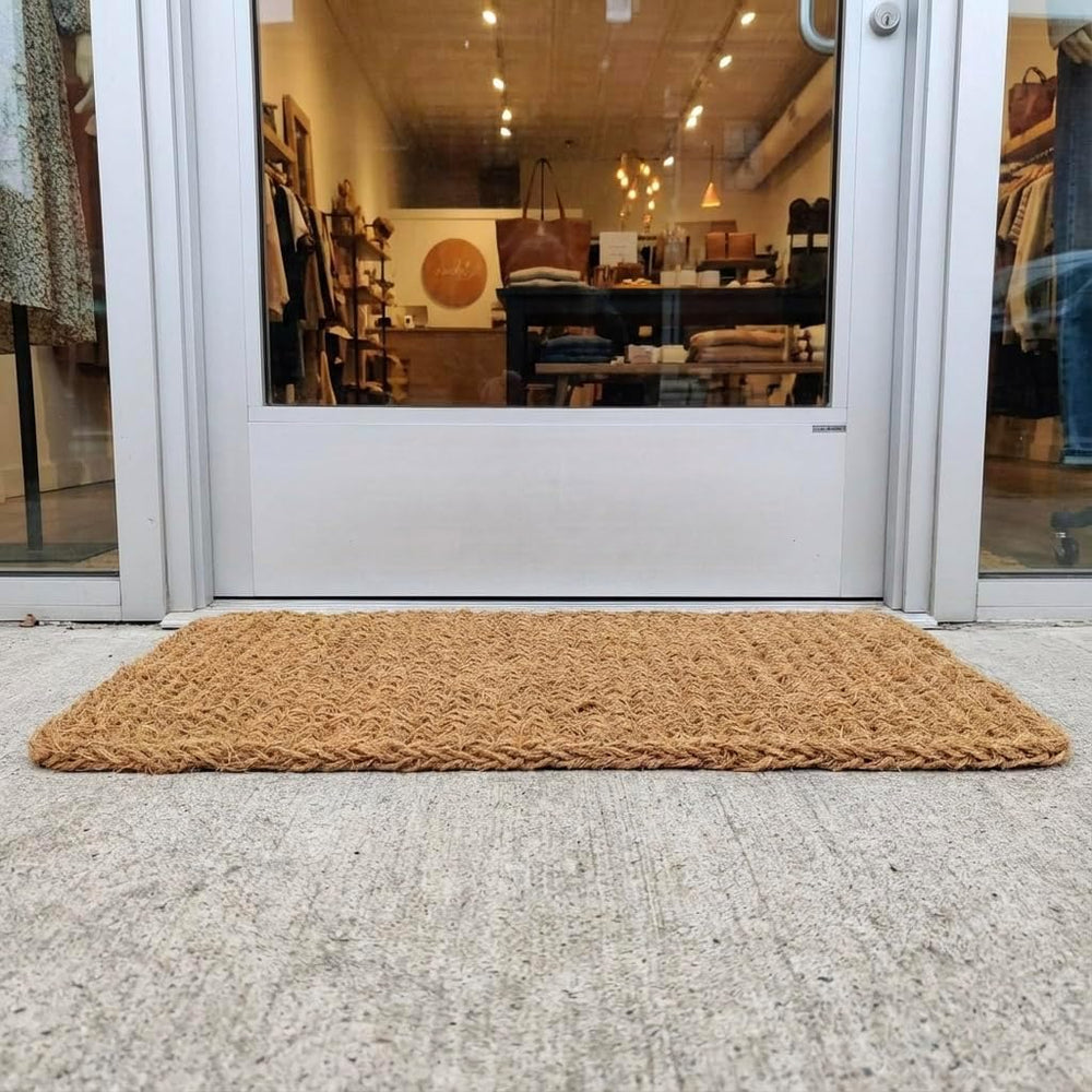Kempf Dragon Weave Coco Coir Doormat, 22" x 36", Hand-Twisted Inter...