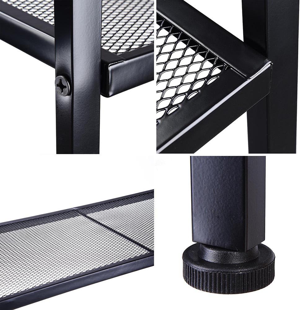 Yescom 4 Tier Metal Ladder Shelf Bookshelf Bookcase Leaning Storage Rack A Fr...