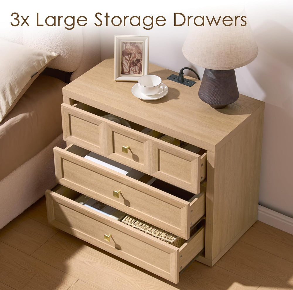 3-Piece Bedroom Set, 5 Drawer Tall Dresser and 3 Drawer King Size Nightstands...