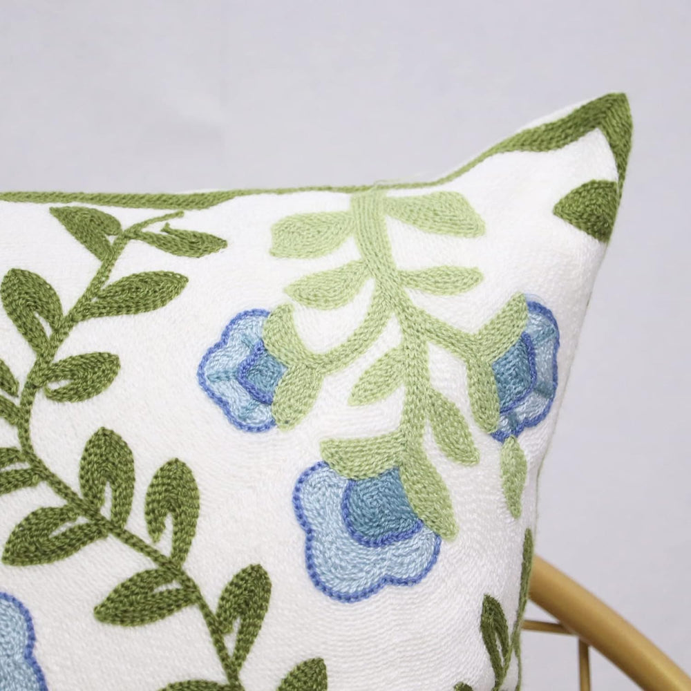 Set of 2 Embroidered Decorative Throw Pillow Covers Couch Square Pillowcases ...