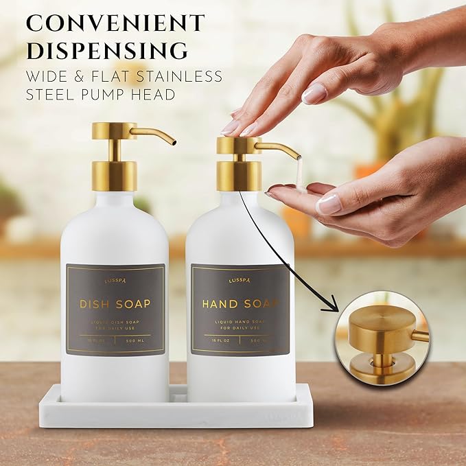 Glass Soap Dispenser Set of 2