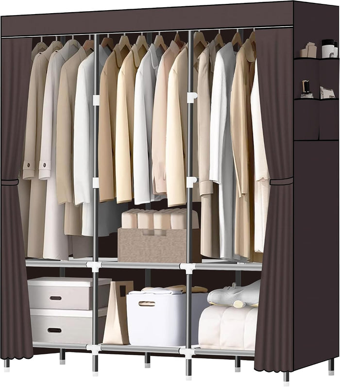 LOKEME Wardrobe Closet,Steel Pipe Diameter 19mm,Portable Closet for Bedroom
