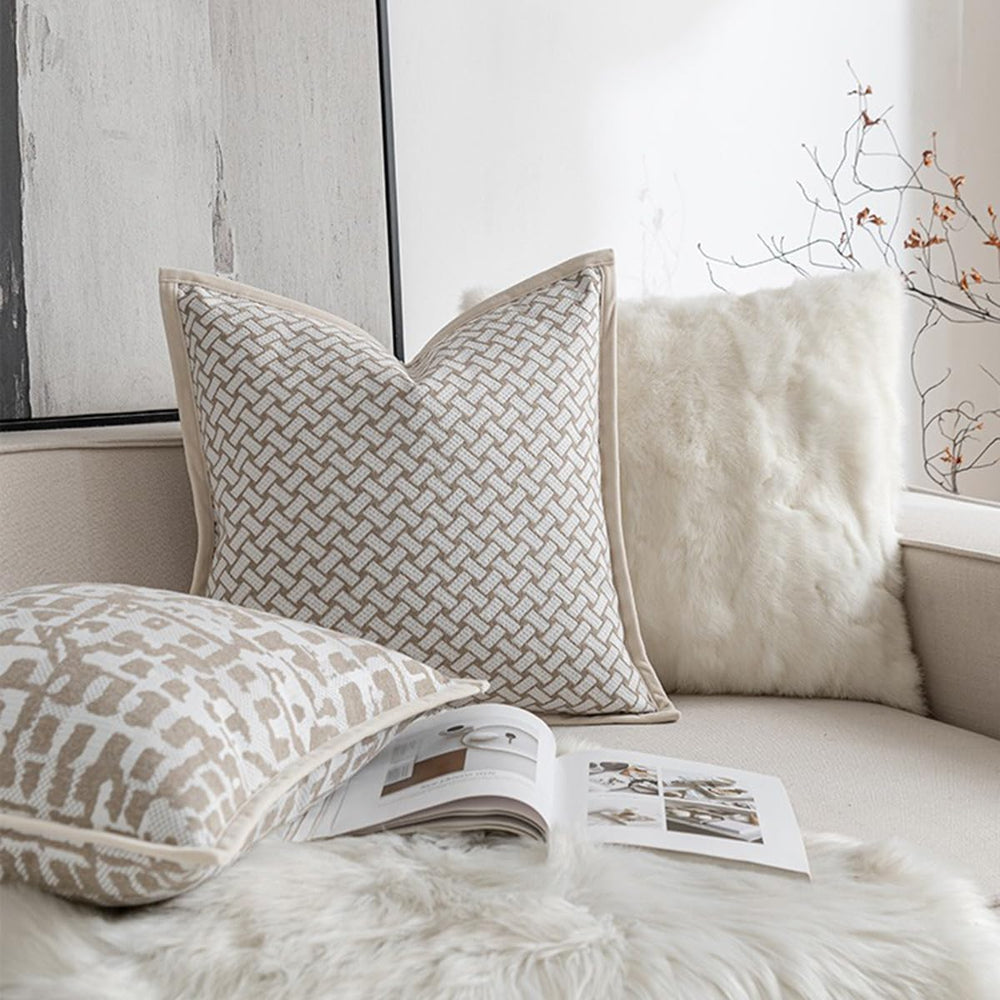 Croker Horse 18x18'' Inches Throw Pillow Cushion Cover - Grid Pattern...