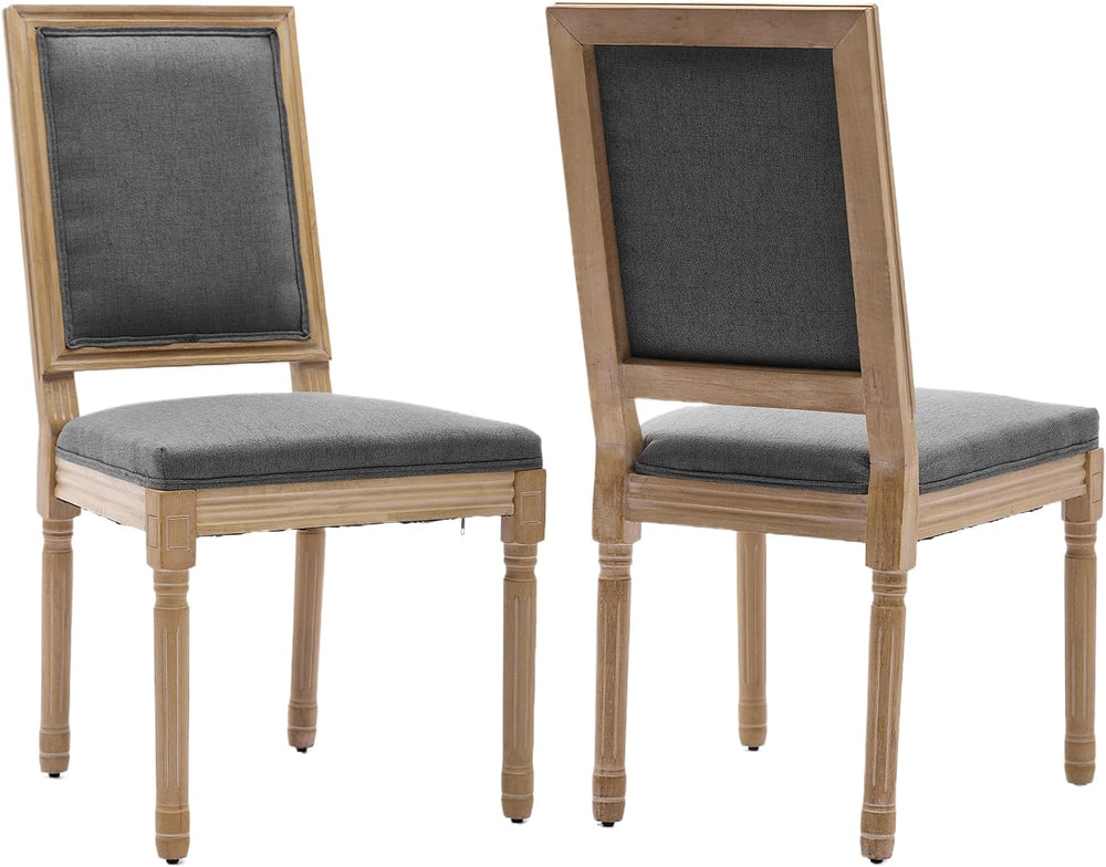 French Country Dining Chairs Set of 2, Gray Kitchen & Dining Room Chairs ...