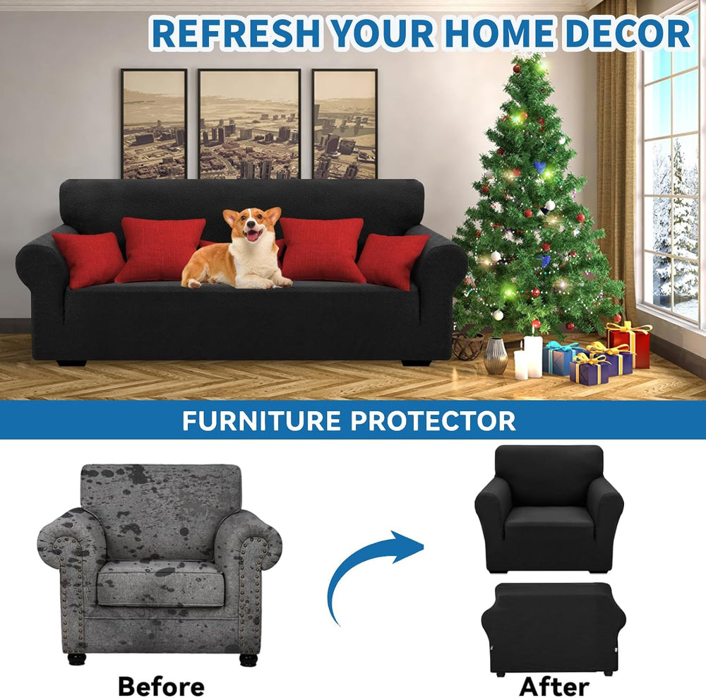 XINEAGE Stretch Jacquard Armchair Cover, Non Slip Sofa Slipcover for Dog