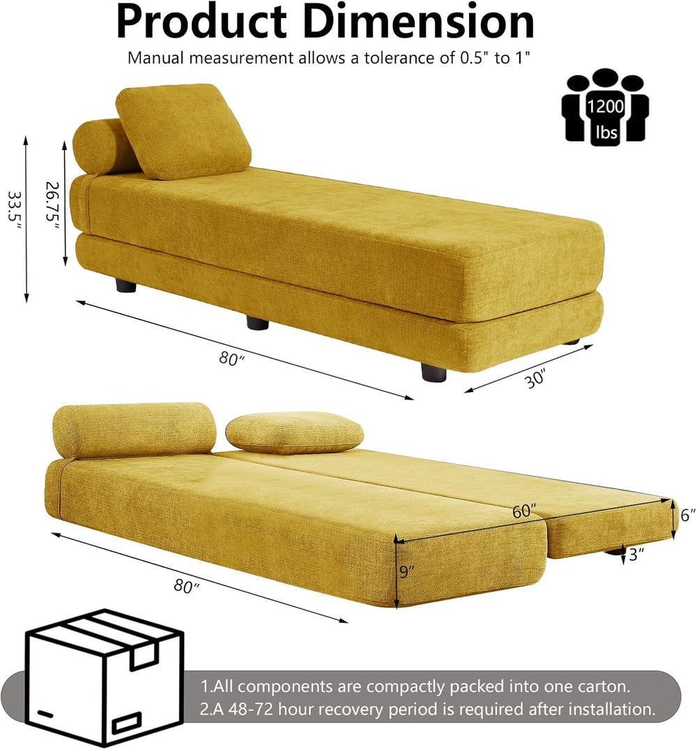 80-Inch Inch Upholstered Daybed, Chaise Lounge Chair Indoor for Living Room, ...