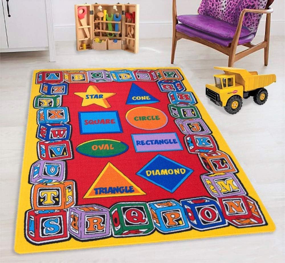 HR-Kids Rugs for Playroom Bedroom Boys Girls Children’s Room Décor Fun ABC Al...