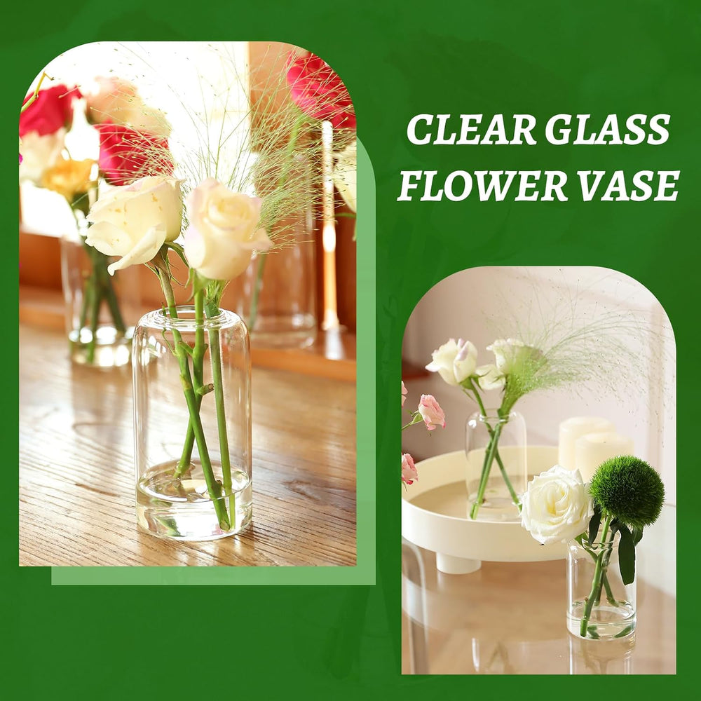 Glass Bud Vases Set of 24, Clear Flower Vase for Centerpieces, Small Vases fo...