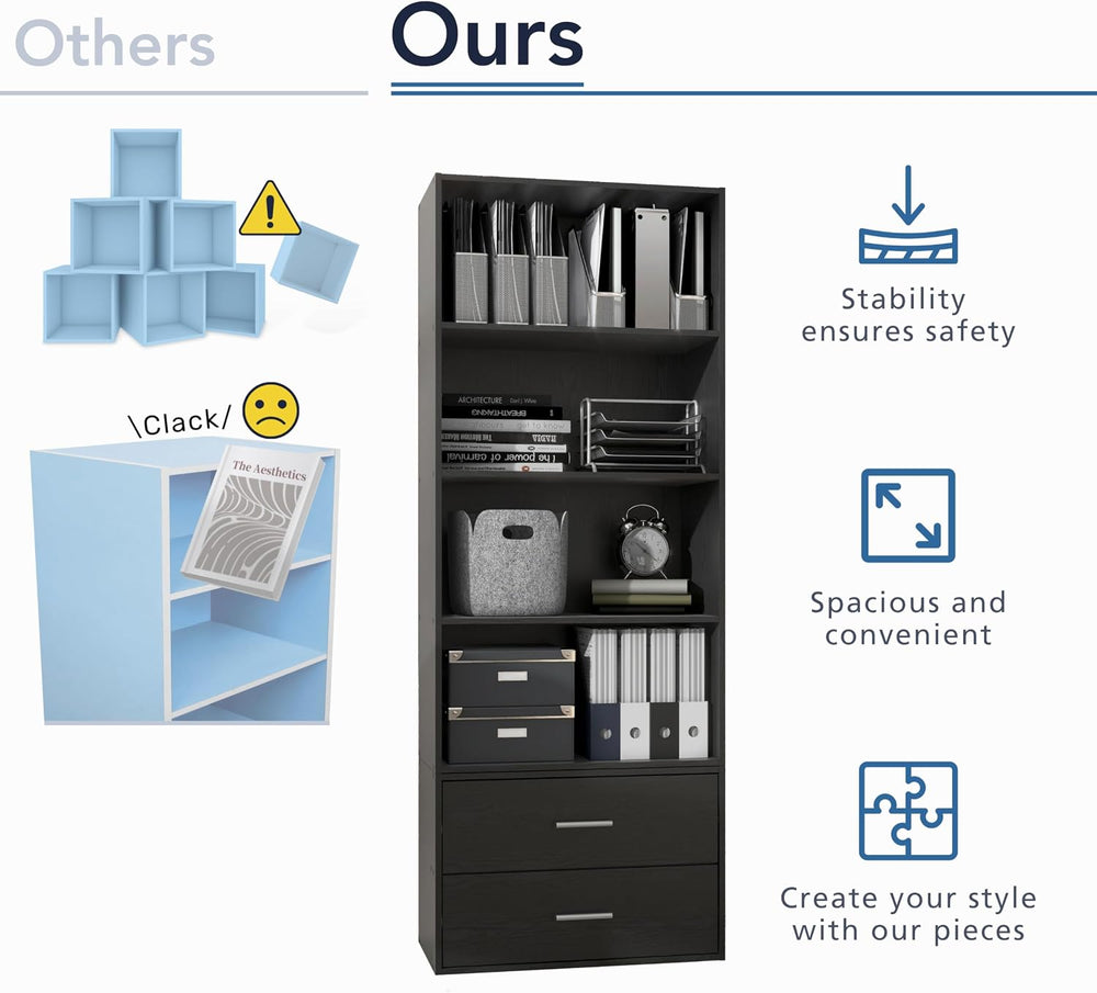 Homes: Inside + Out Apexa 2-Drawer Wooden Stackable Storage Drawers, Small Fo...
