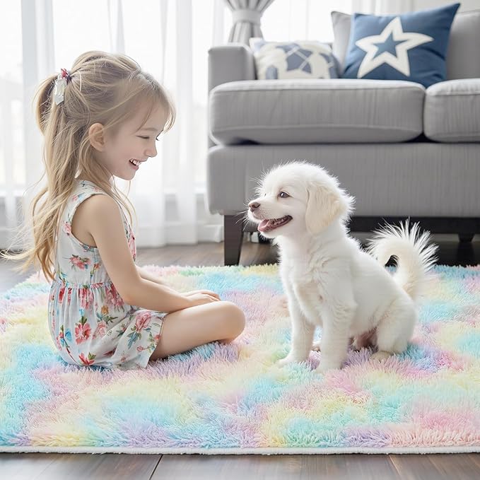 8x10 Area Rugs for Bedroom Living Room Fluffy, Large Area Rug Shag Shaggy
