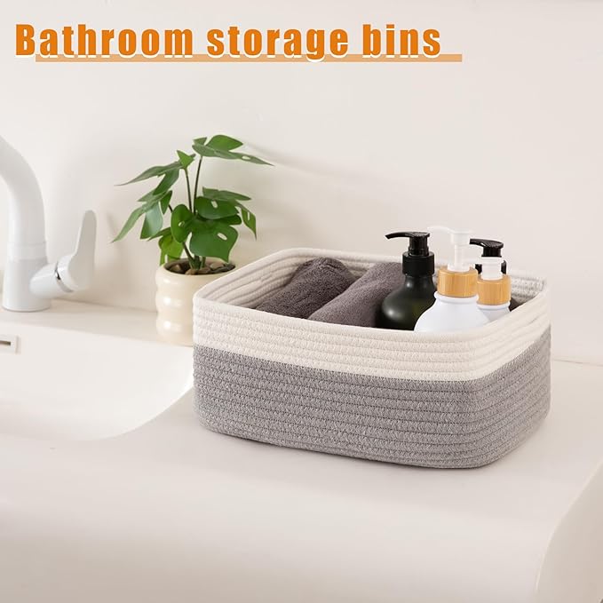 OIAHOMY 4 Pack Storage Baskets for Organizing, Small Bins for Shelves, Cute