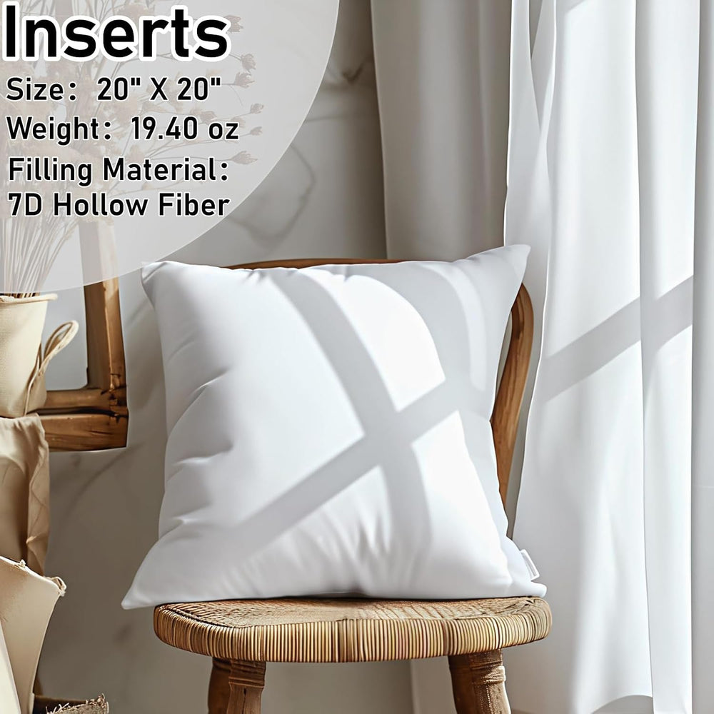 Decorative Throw Pillow with Inserts, Set of 2 Soft Faux Fur Throw Pillows, S...