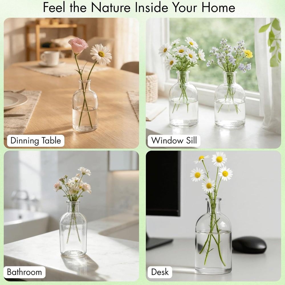 YOUEON 16 Pack Clear Glass Bud Vases, Small Bud Vases in Bulk, Glass Flower V...