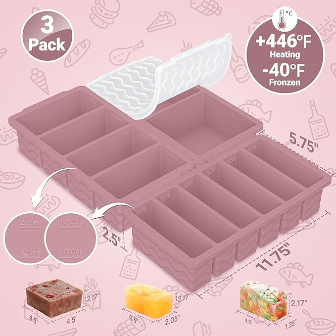3-Pack Silicone Freezer Trays