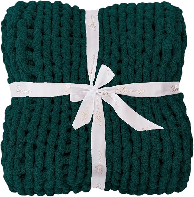 Bigacogo Chunky Knit Throw Blanket