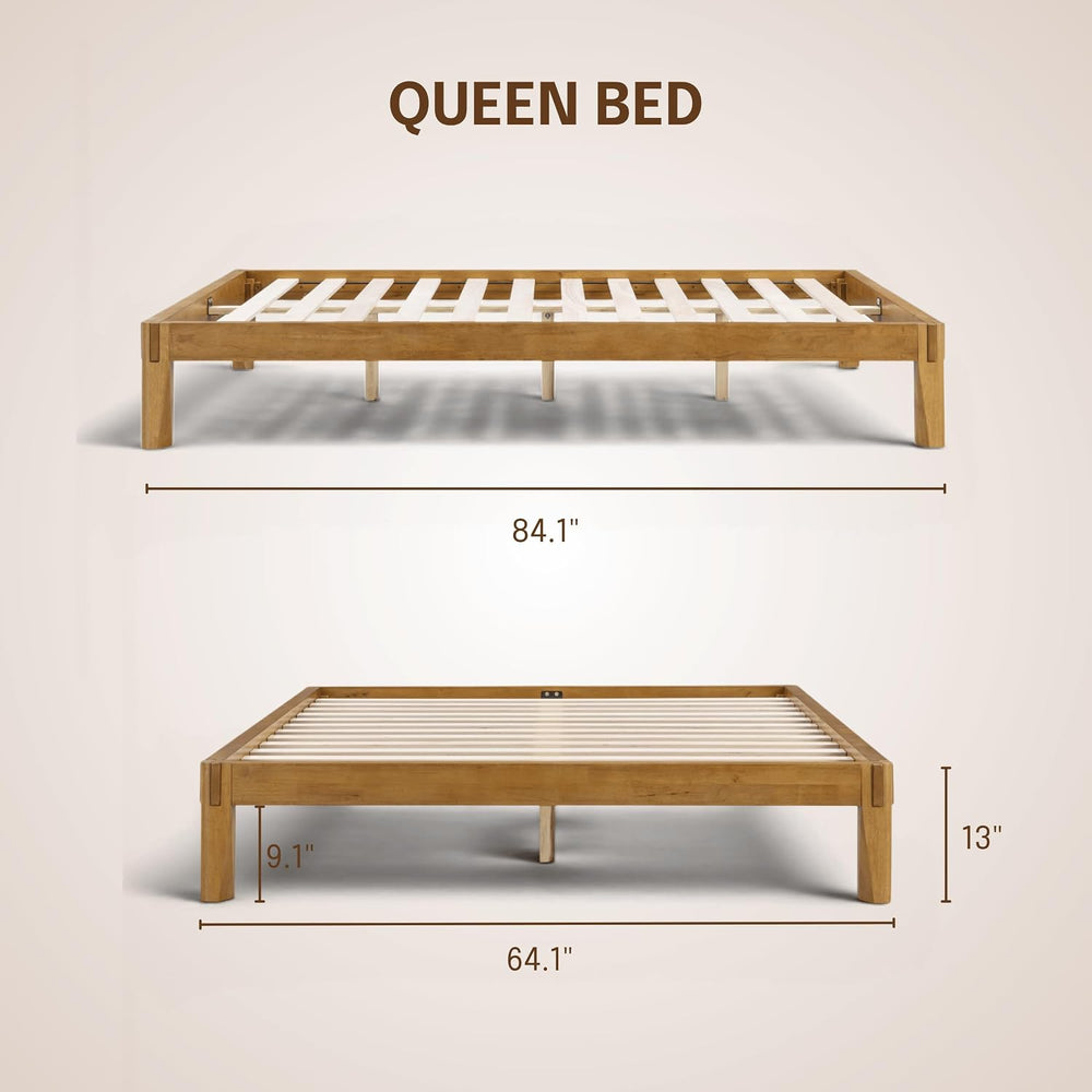 Sapa Solid Wood Platform Bed Frame – Minimalist, Japanese Joinery, No Box Spr...