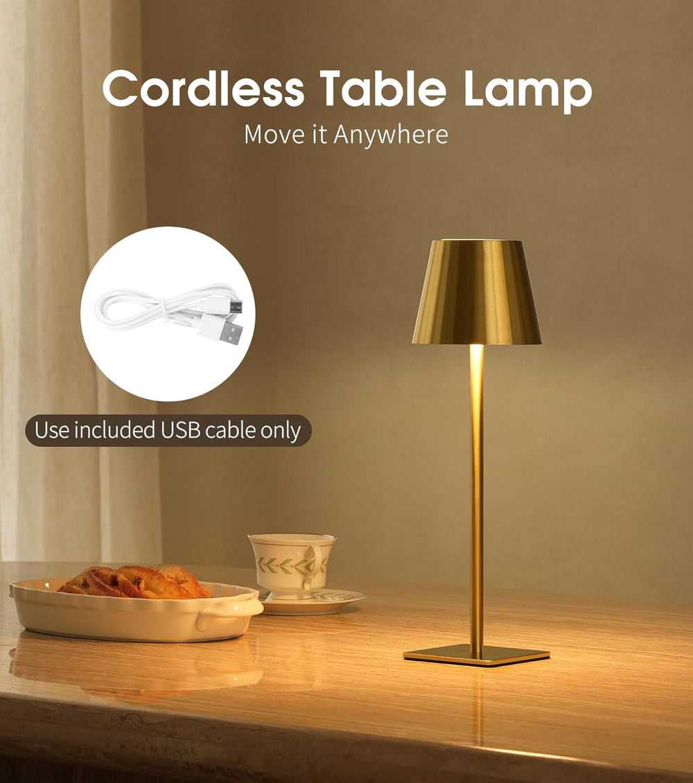 UME 3 Pack Cordless Table Lamp, Battery Operated Lamp - Portable Waterproof R...