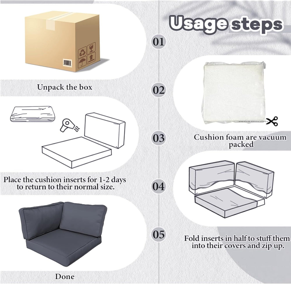 14Piece Outdoor Sofa Cushion Replacement, Patio Furniture Waterproof Cushion ...