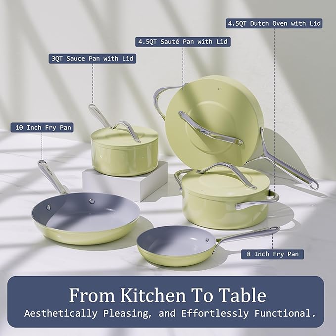 CookinCraze 4.5qt Ceramic Dutch Oven Pot
