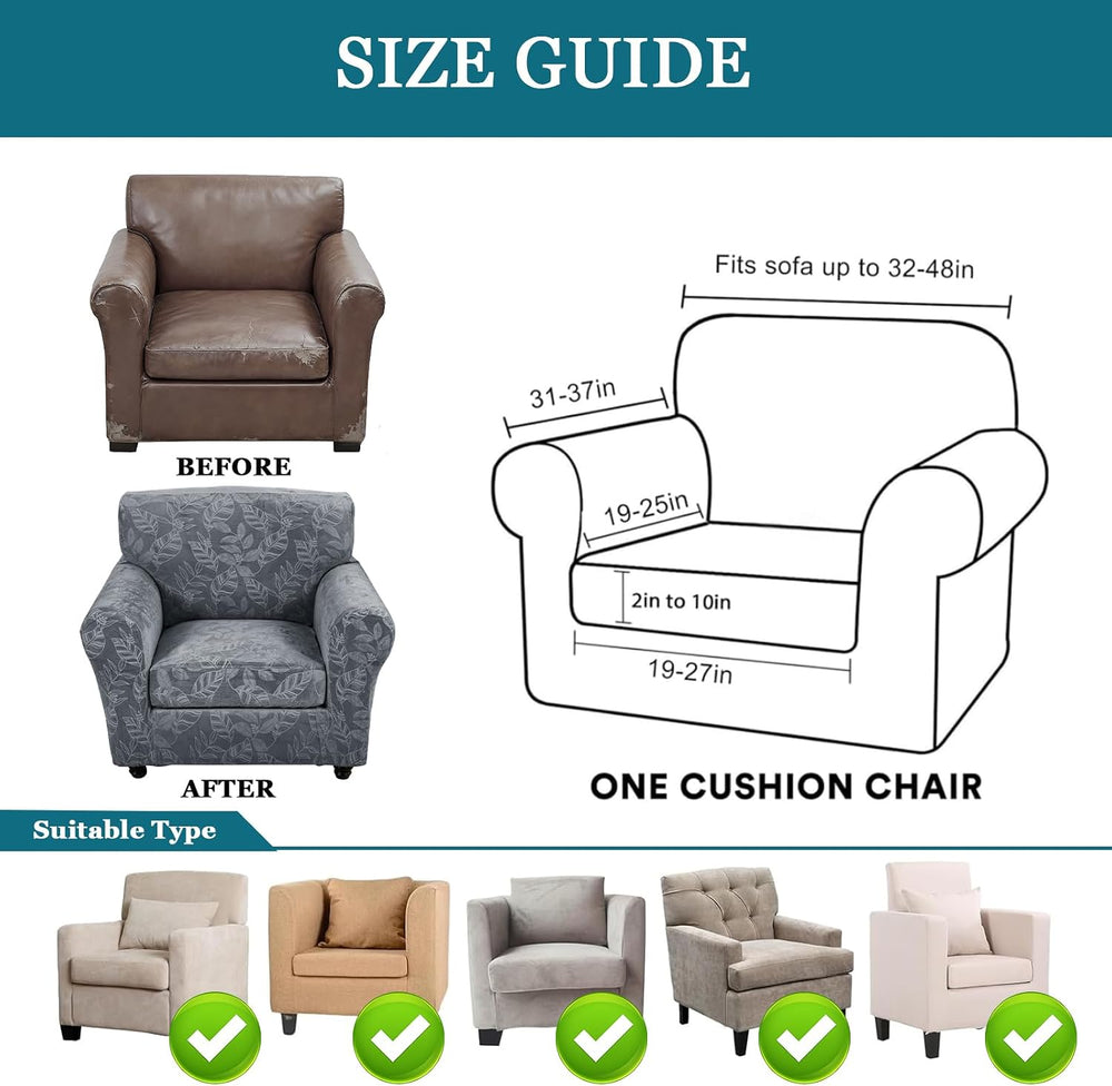 FUANGUI 2 Piece Chair Covers Armchair Arm Covers Chair Couch Covers