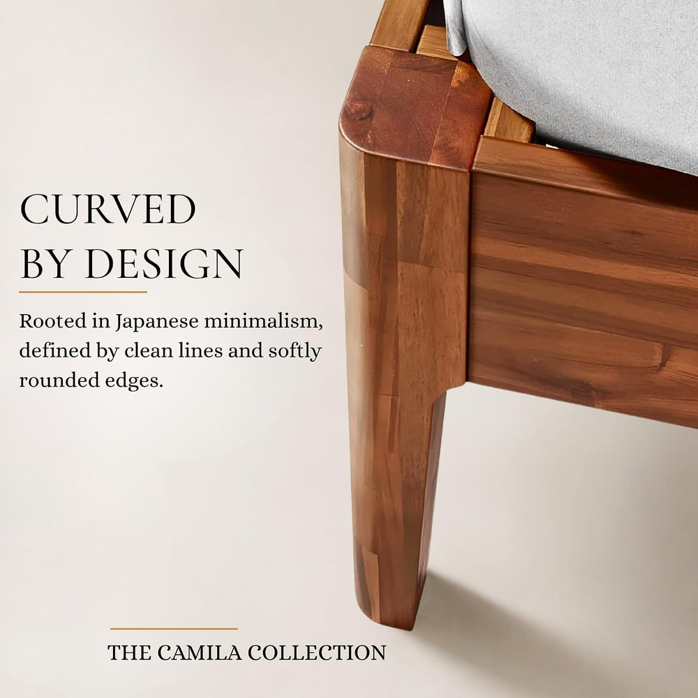 Camila 14'' Luxury Queen Bed Frame – Japanese Joinery Bed Frame, Wood...