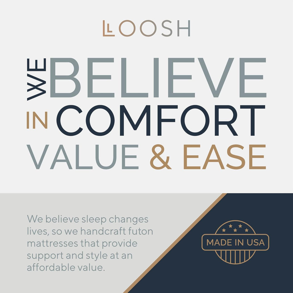 Loosh Home | 10" Full Size Futon Sofa Bed Memory Foam Mattress - USA Mad...