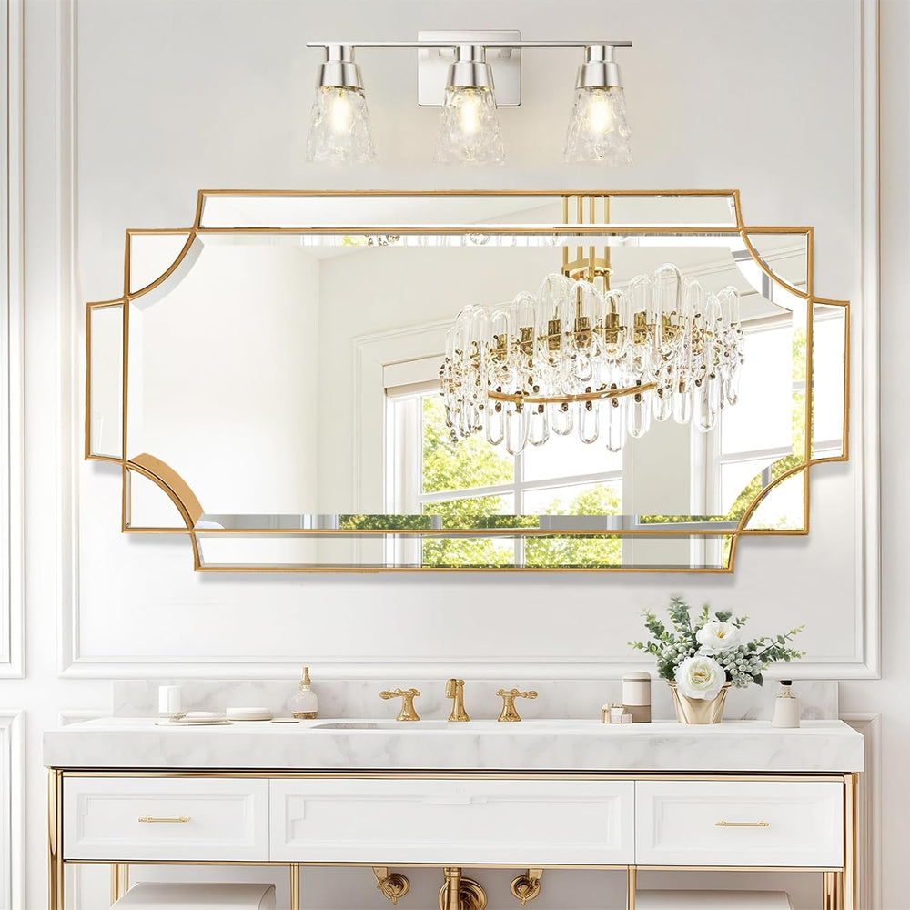 Gold Mirror for Wall, 24"x48" Large Decorative Mirrors for Wall Dec...