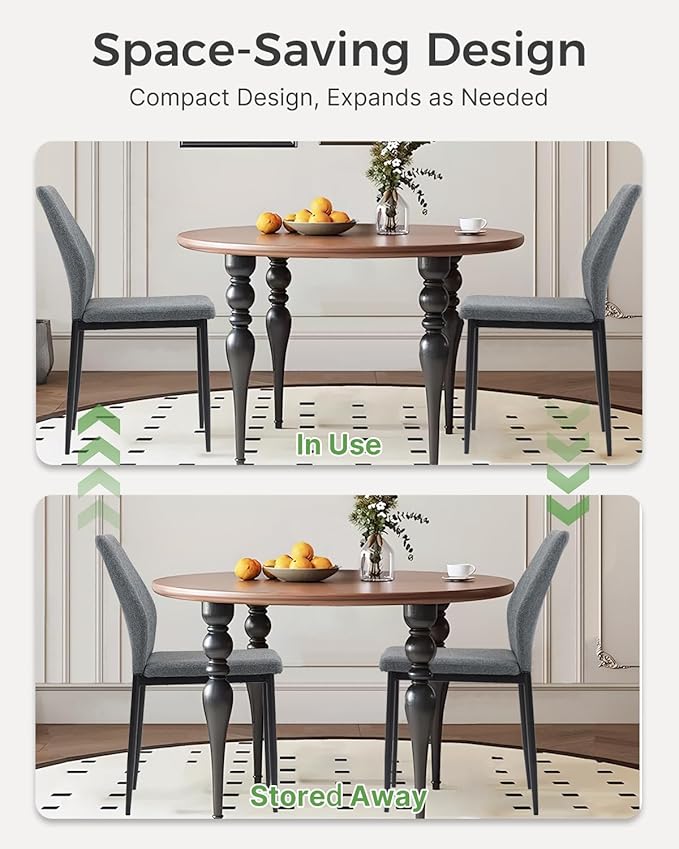 Dining Chairs Set of 4, Upholstered Wooden Dining Room Chairs, Mid Century Mo...