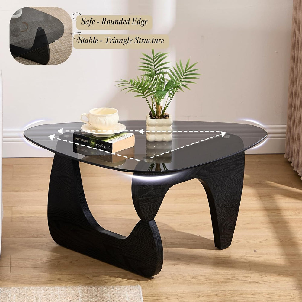 LukeAlon Black Grey Modern Triangle Coffee Table
