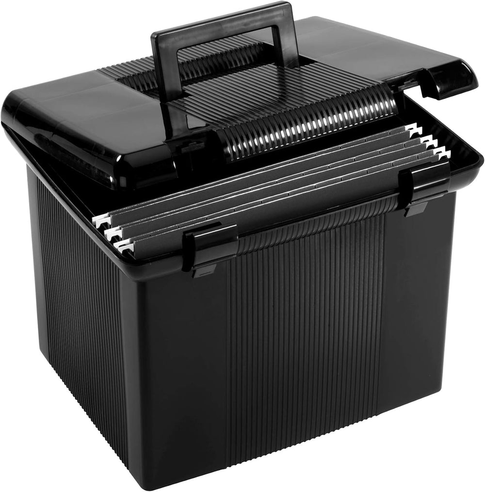 Pendaflex Portable File Box with File Rails, Simple Document Storage, File Bi...